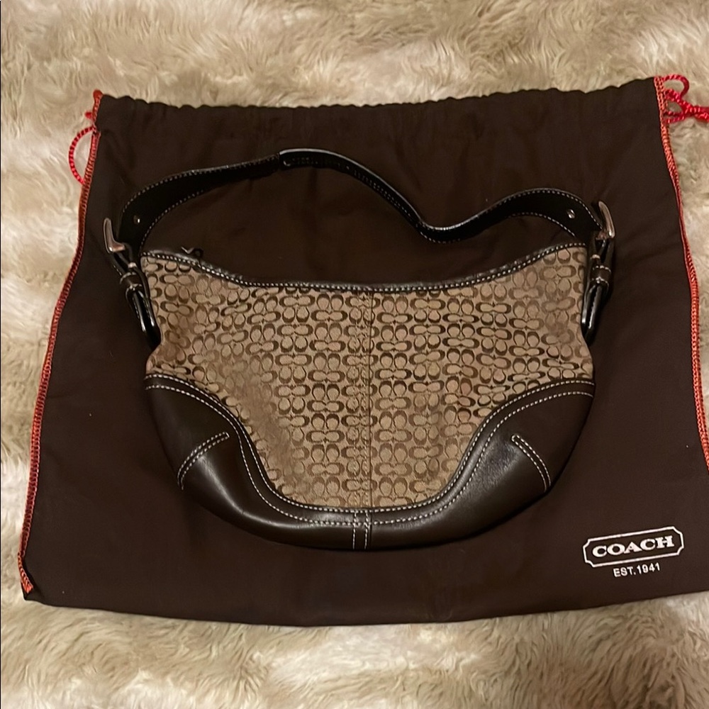 Vintage Coach monogram shoulder bag